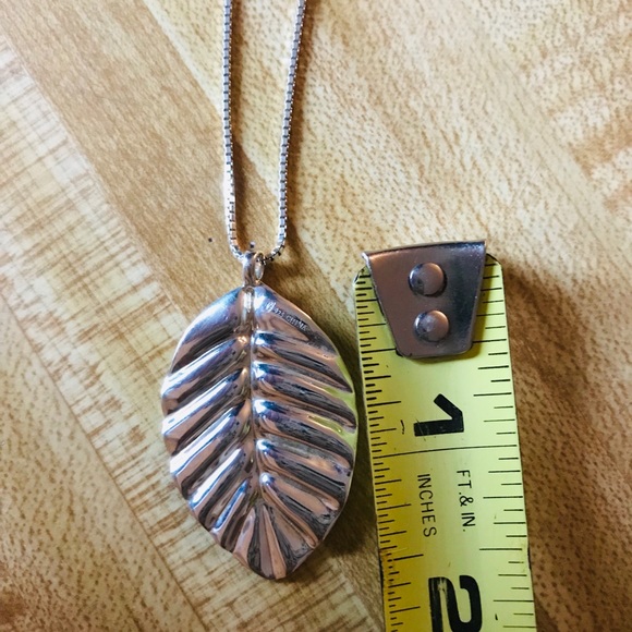 🎁 SS Leaf Pendent & Chain - Picture 6 of 6